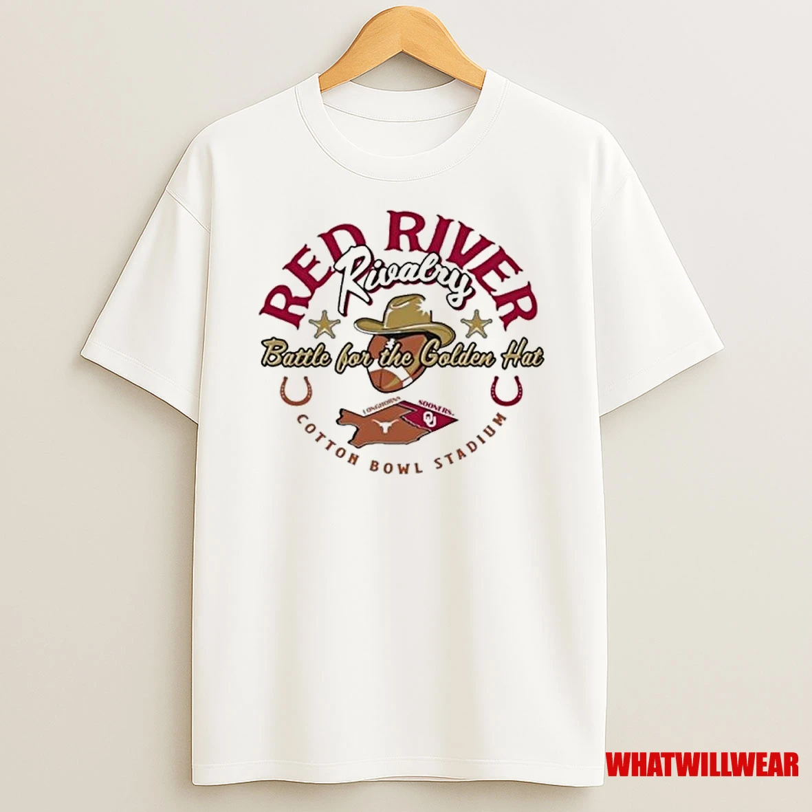 Battle For The Golden Hat Red River Rivalry 2025 Texas Vs Oklahoma Shirts
