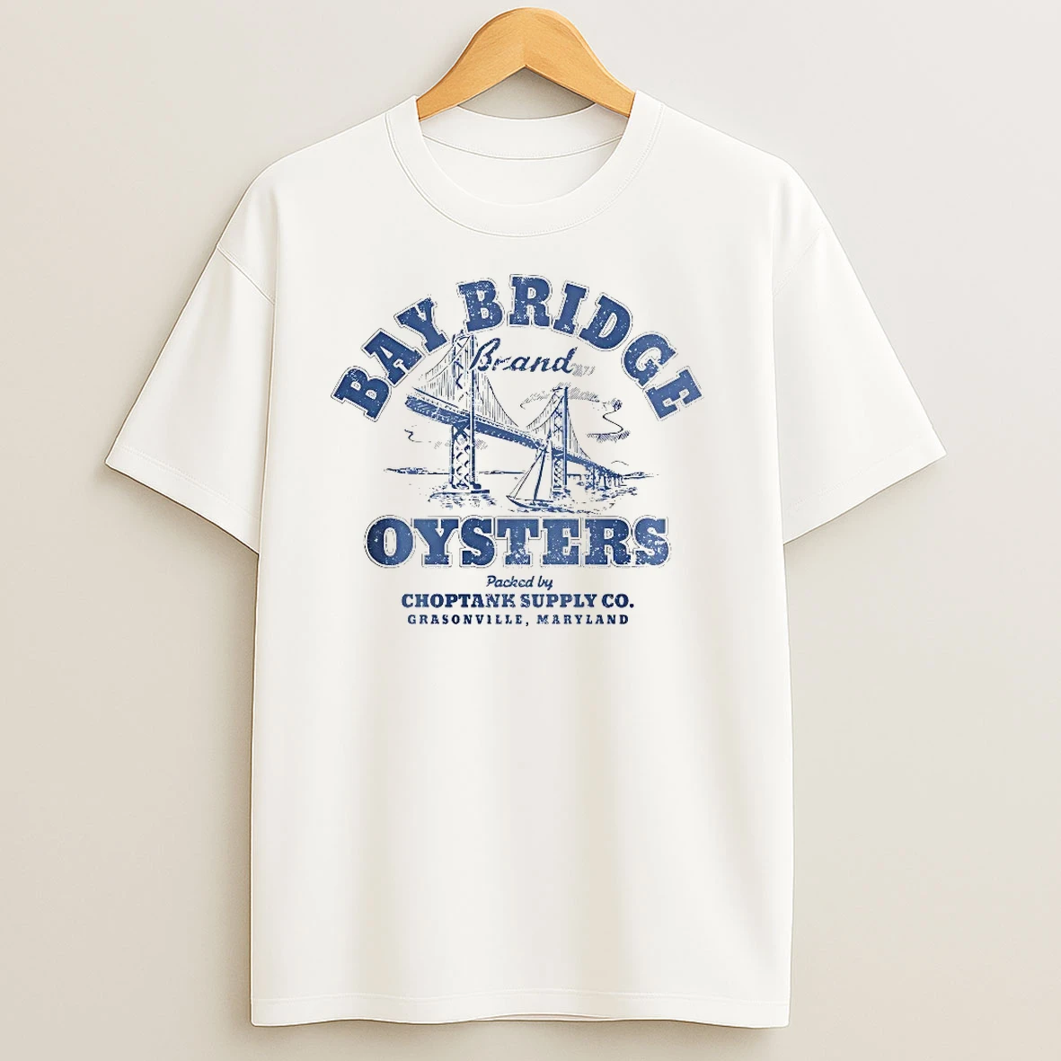 Bay Bridge Brand Oysters Maryland T Shirts