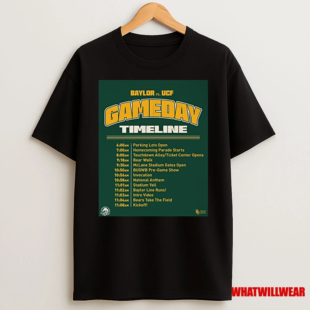 Baylor Bears Vs Ucf Knights Gameday Timeline 2025 Shirts