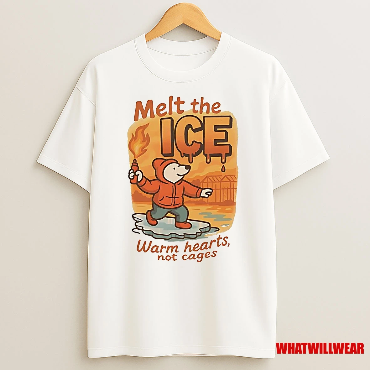 Bear Melt The Ice Warm Hearts Not Cages Shirts