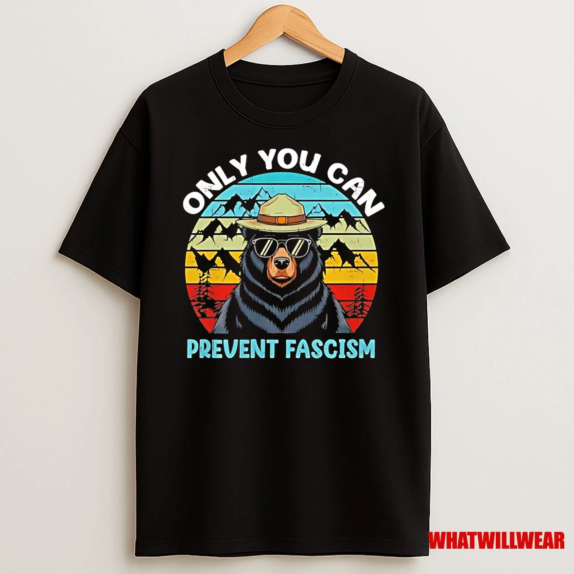 Bear Only You Can Prevent Fascism Vintage Shirts