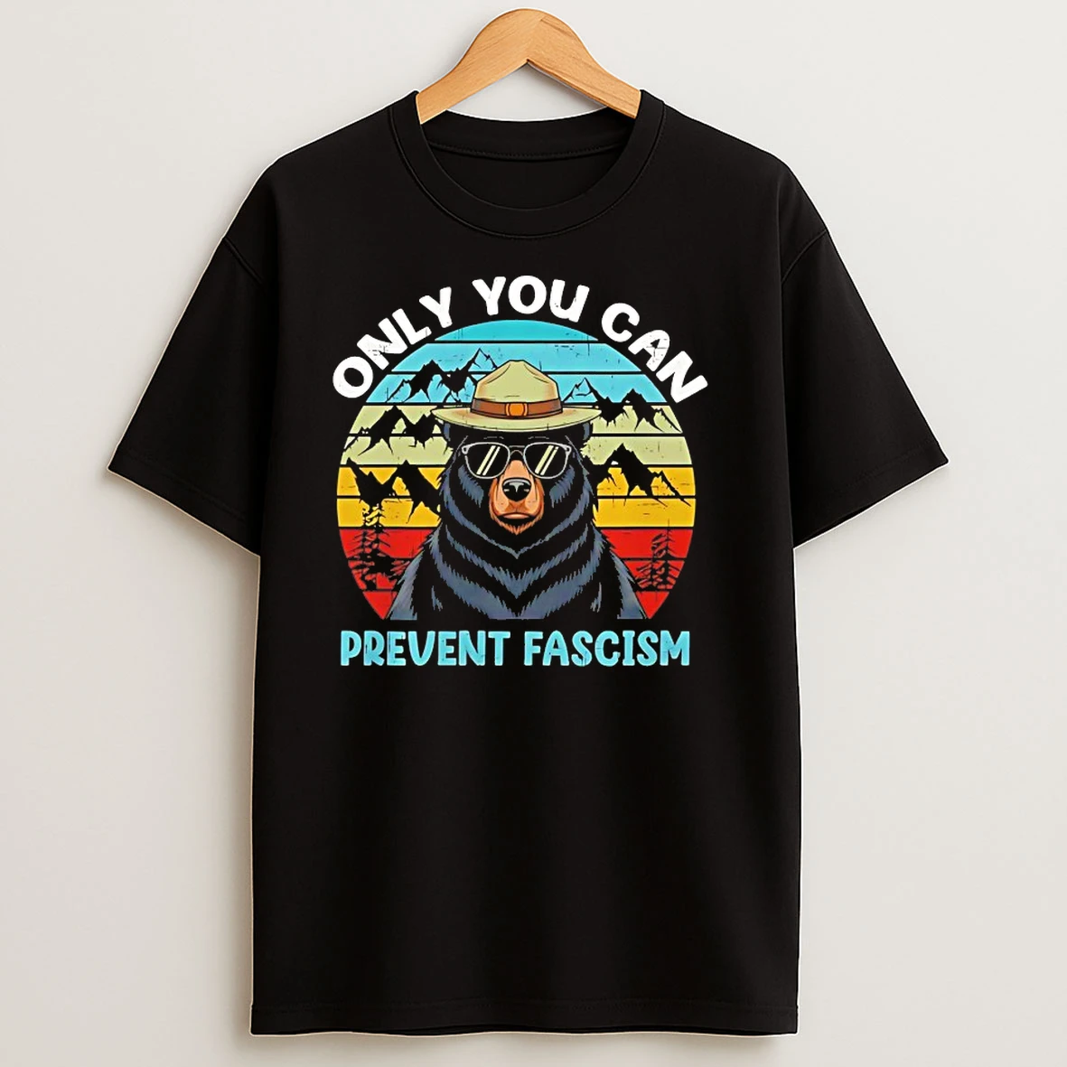 Bear Only You Can Prevent Fascism Vintage T Shirts