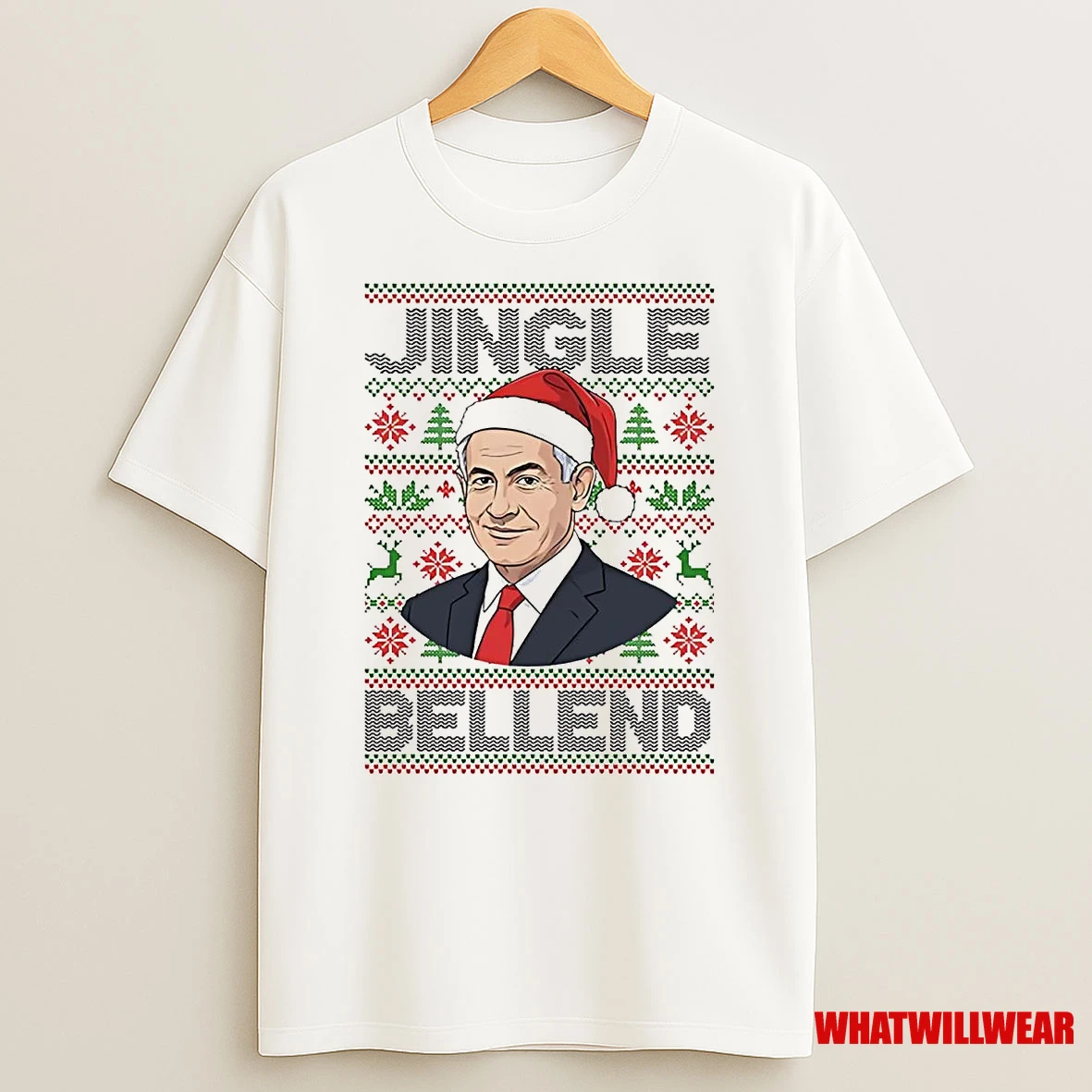 Benjamin Netanyahu Jingle Bell End Ugly Christmas Shirts