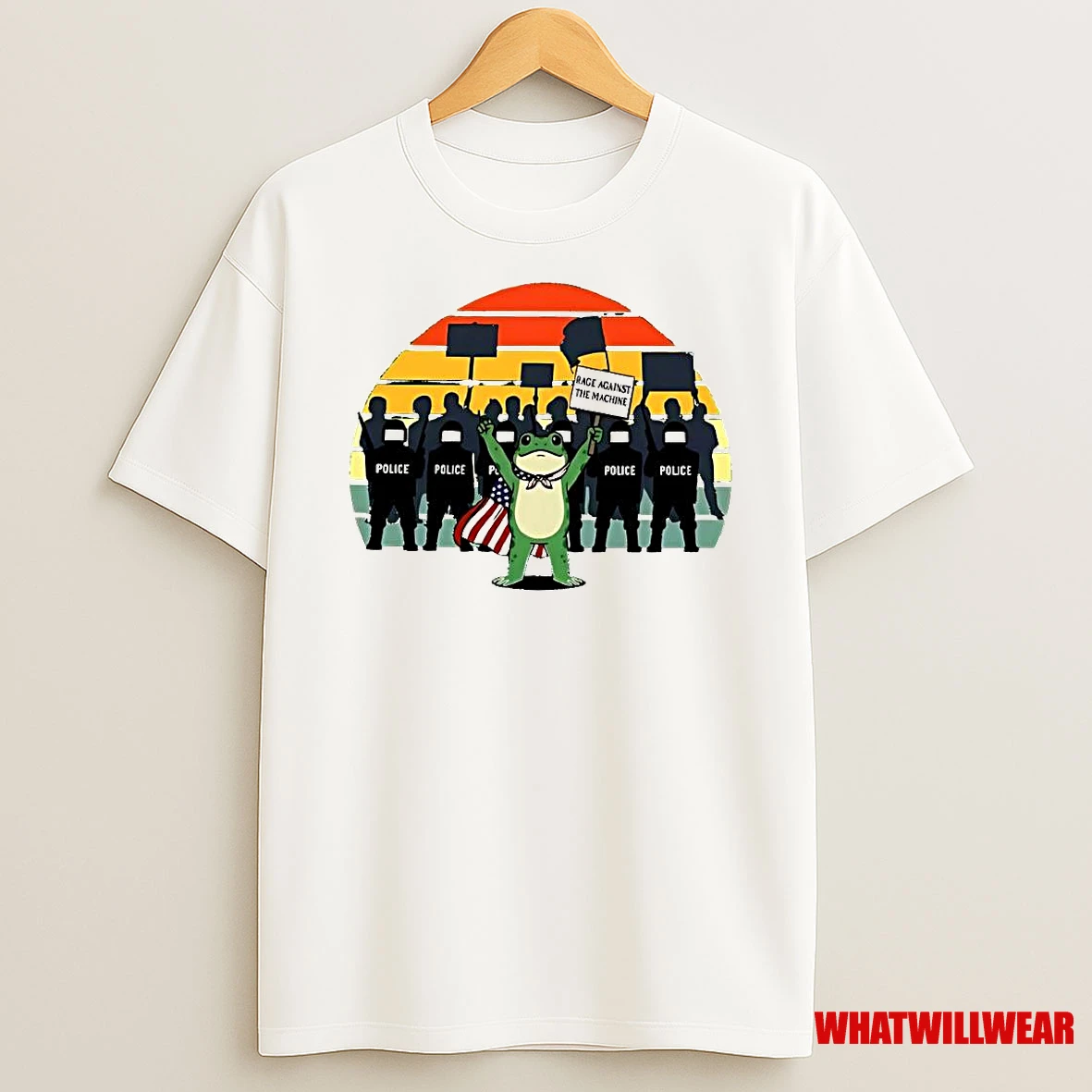 Best American Flag Protest Rage Against The Machine Frog Shirts