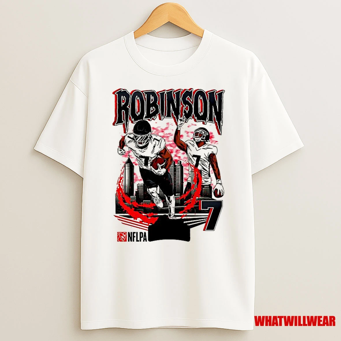 Bijan Robinson Atlanta Falcons Football Number 7 Skyline Shirts