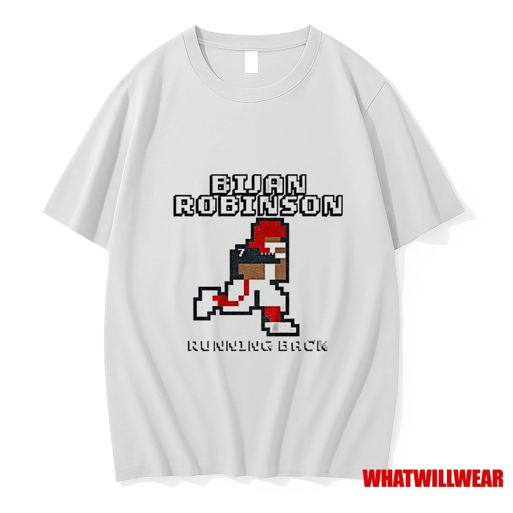 Bijan Robinson Running Back Atlanta Falcons Retro Baller 8bit Shirts