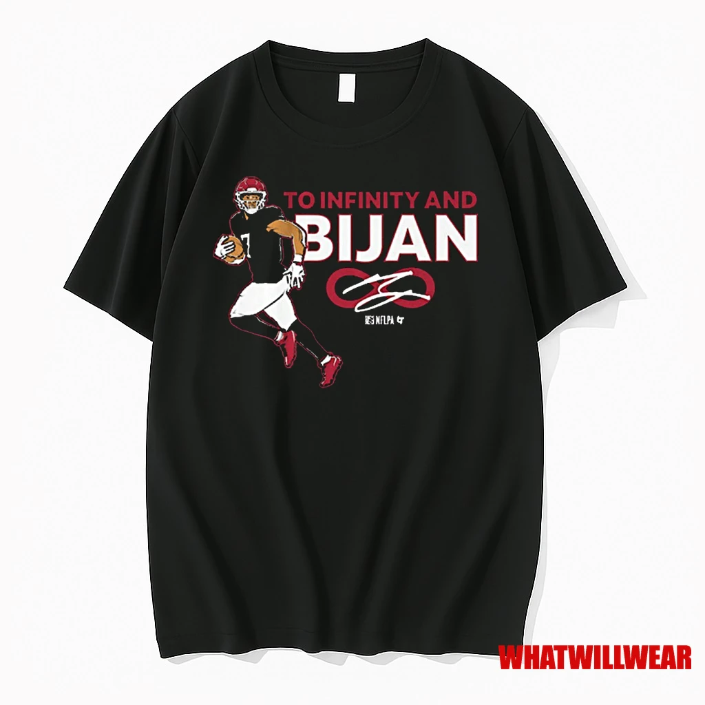 Bijan Robinson To Infinity And Bijan Atlanta Falcons Nfl Signature Shirts