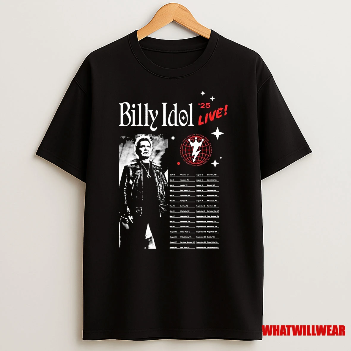 Billy Idol Live 25 Tour Black Shirts