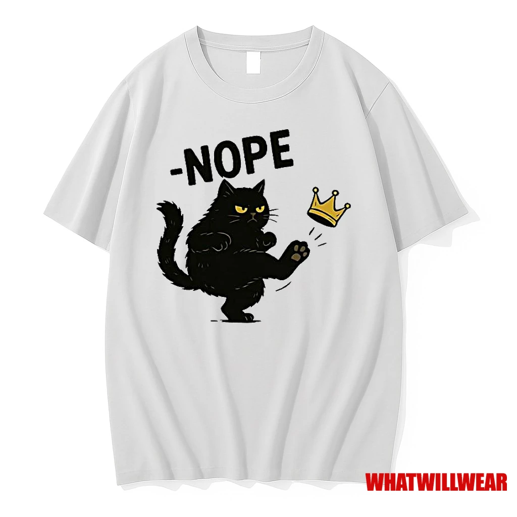 Black Cat No Kings In America Funny Political Meme Shirts