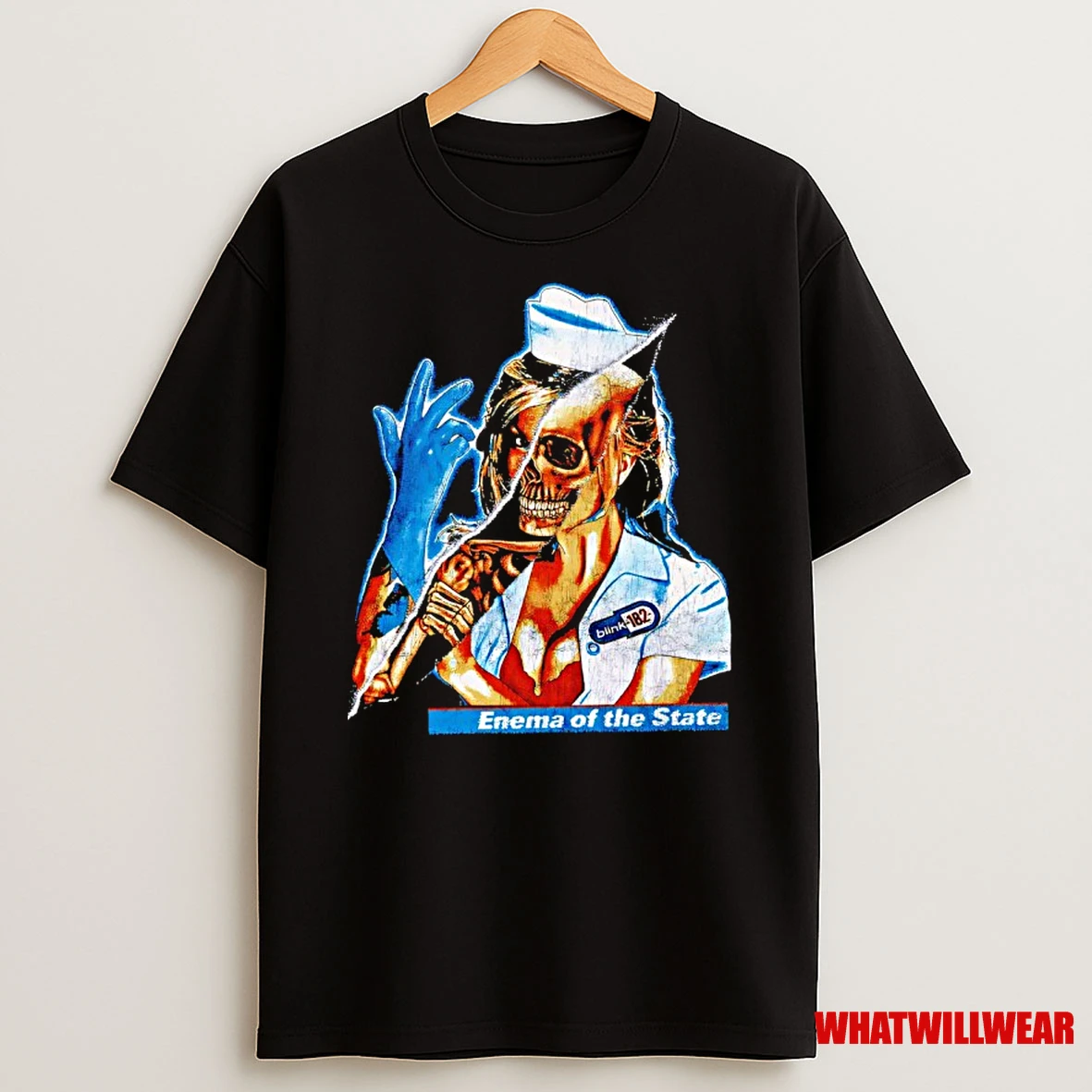 Blink 182 Skeleton Nurse Enema Of The State Shirts