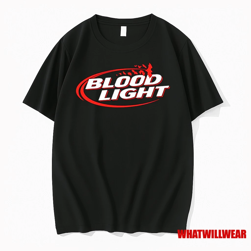 Blood Light Parodies The Bud Light Beer Logo Shirts