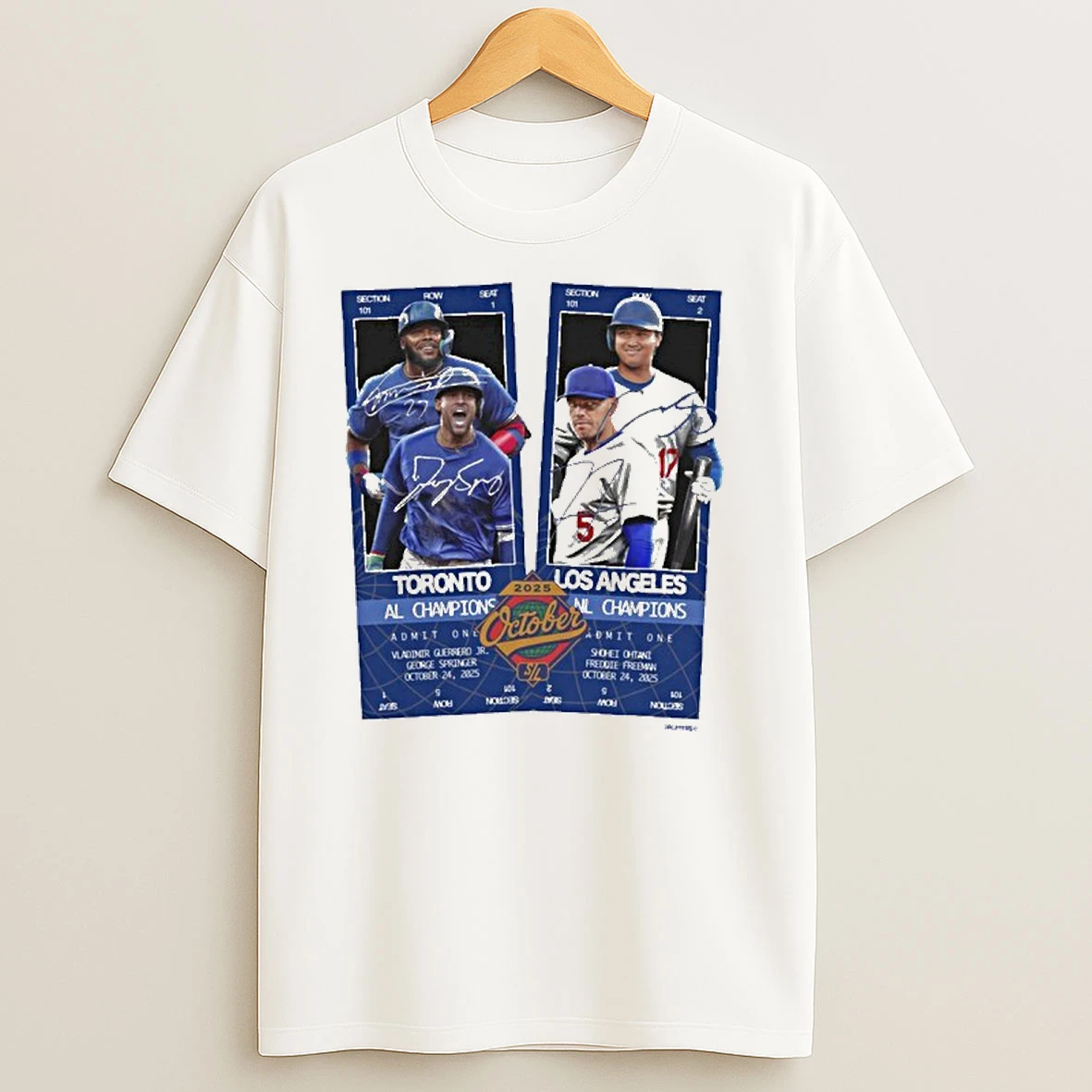 Blue Jays Al Champs Vs Dodgers Nl Champs 2025 World Series Matchup T Shirts