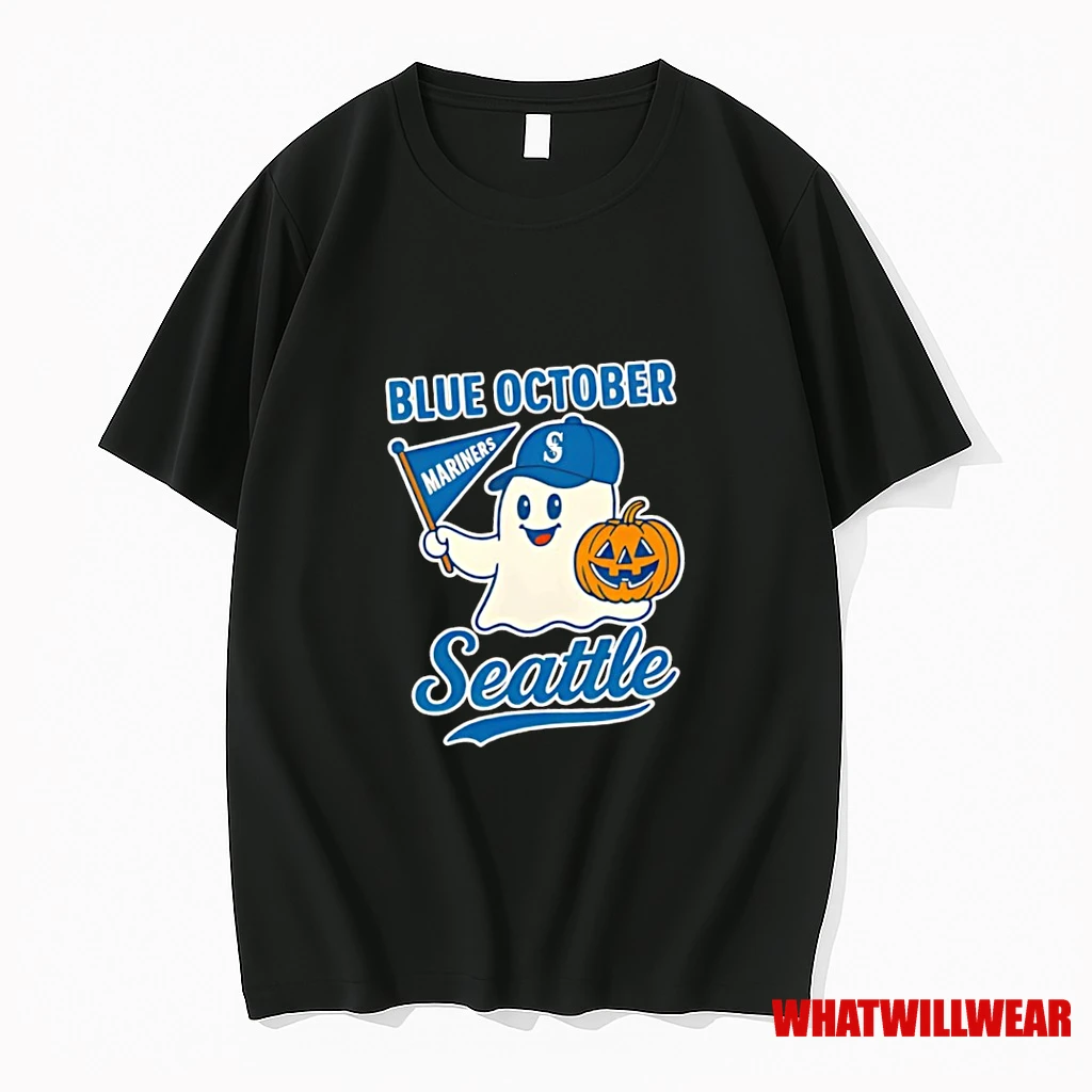 Blue October Seattle Mariners Halloween Ghost Shirts