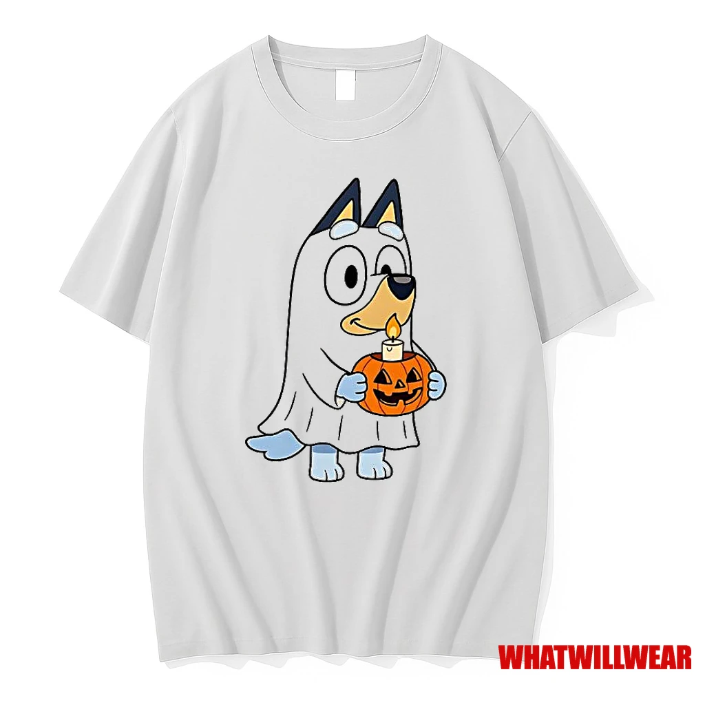 Bluey Halloween Ghost Bluey Pumpkin Cartoon Shirts