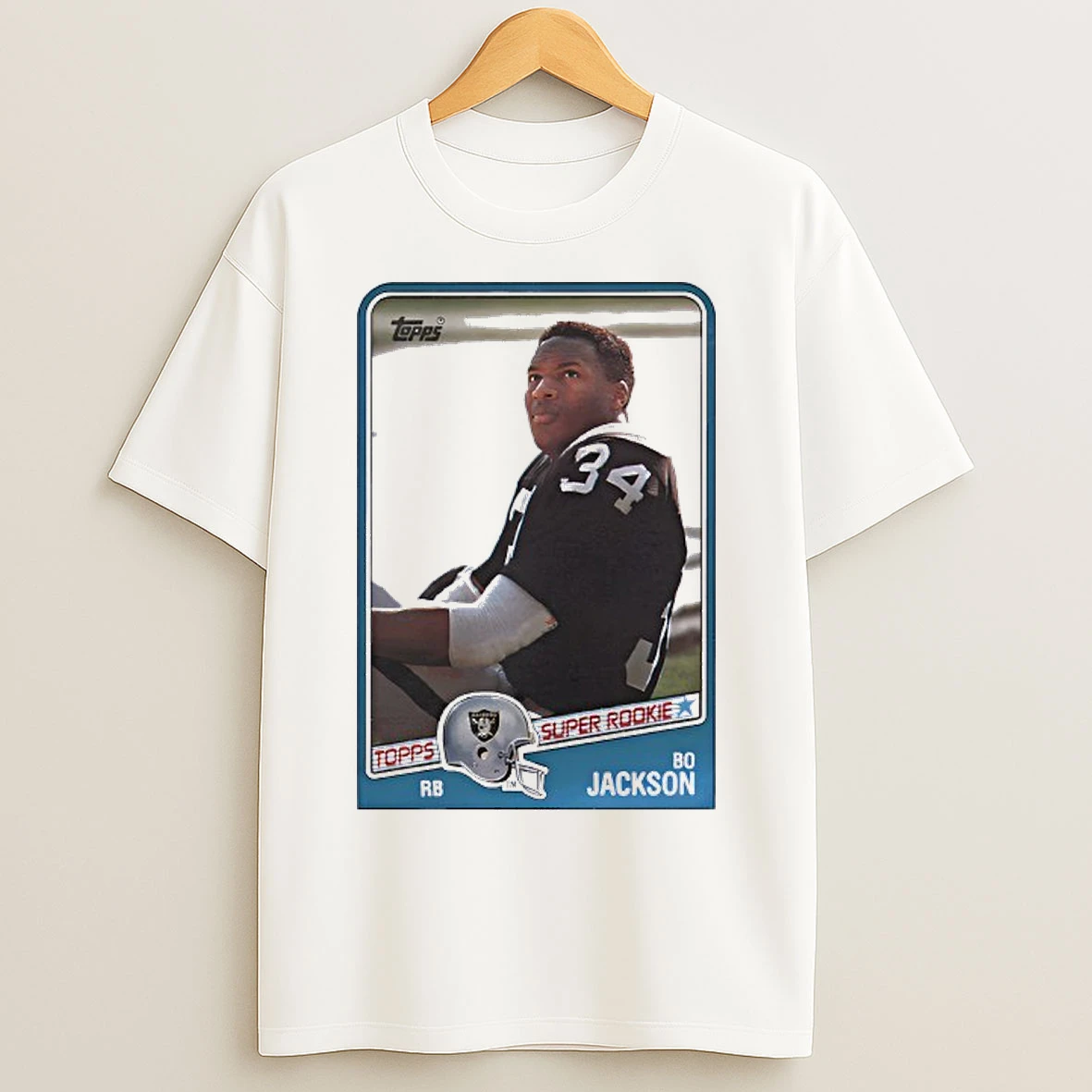 Bo Jackson Las Vegas Raiders Player Topps Super Rookie T Shirts