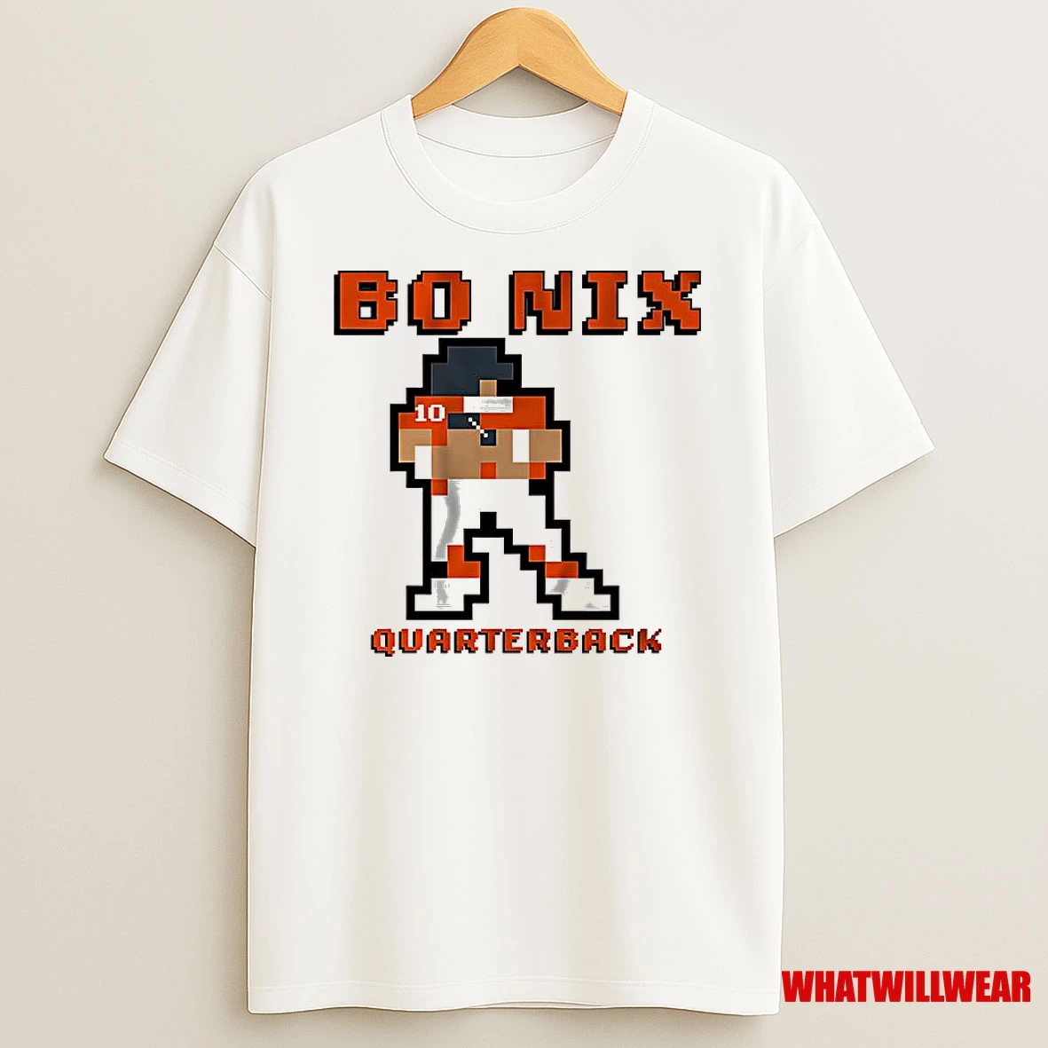 Bo Nix Denver Broncos Football Retro Baller 8 Bit Shirts