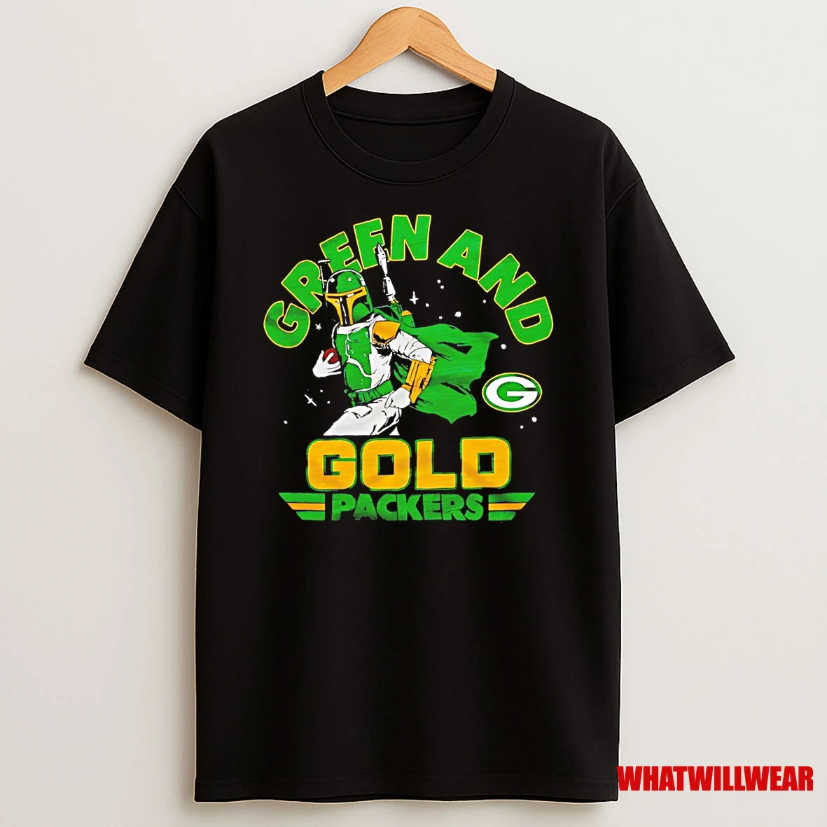 Boba Fett Star Wars X Green Bay Packers Green And Gold Shirts