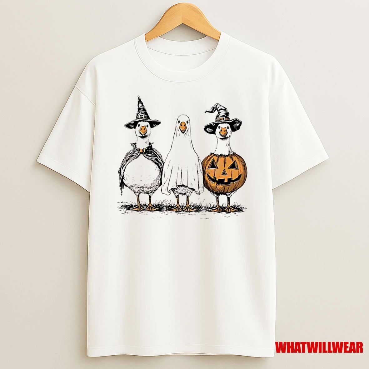 Boo Ghost Goose Retro Halloween Logo Shirts