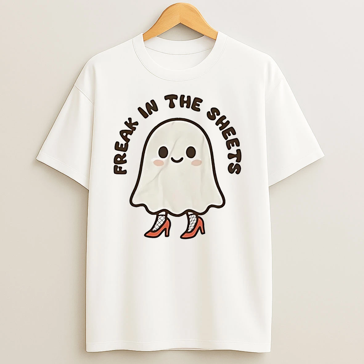 Boo Ghost High Heels Freak In The Sheets Halloween T Shirts