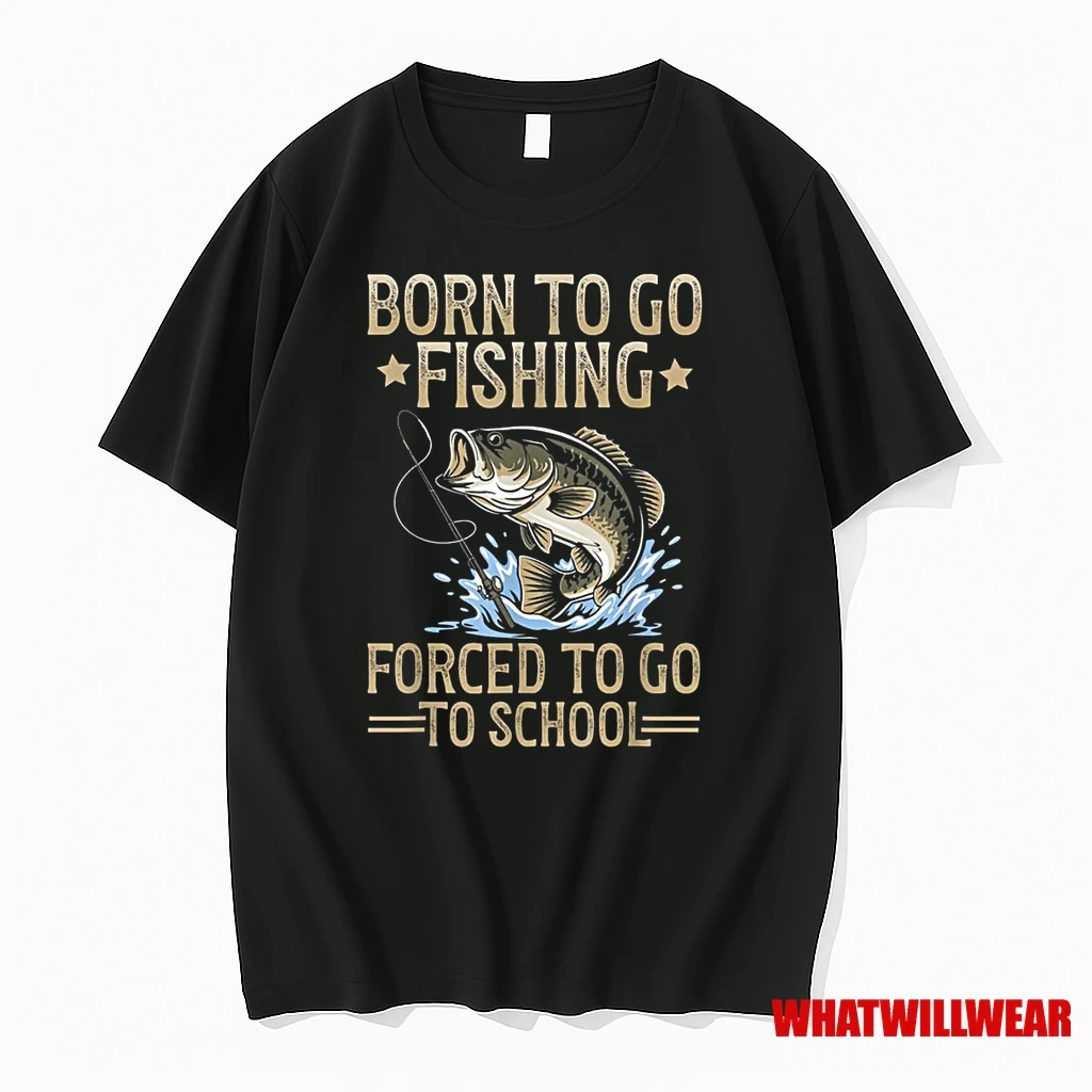 Born To Fish Forced To Go To School Shirts