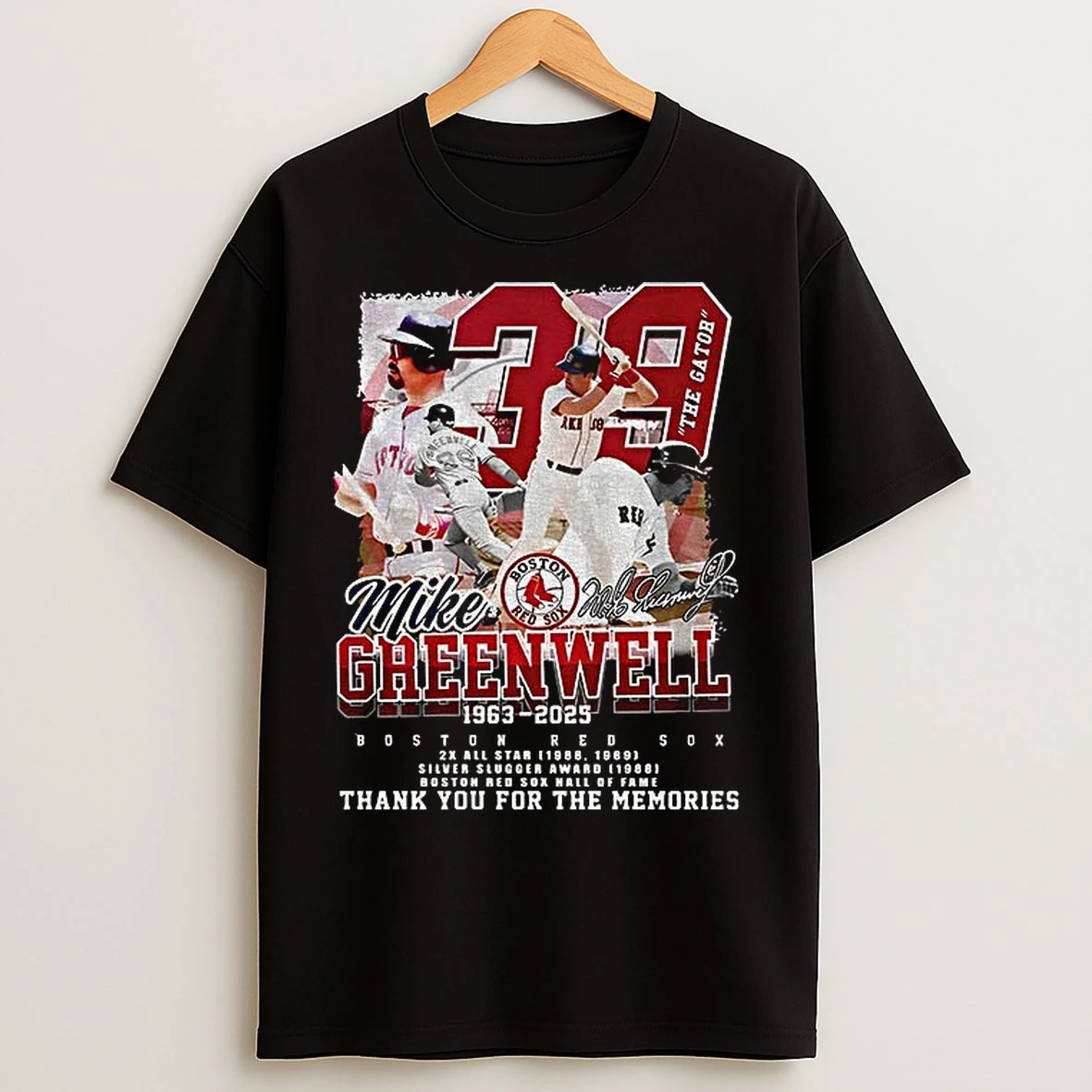 Boston Red Sox Mike Greenwell 1963 2025 Thank You For The Memories Signature T Shirts