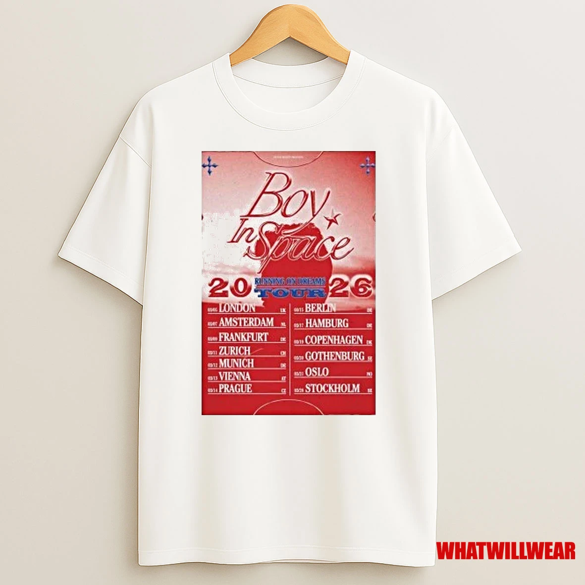 Boy In Space Running On Dreams 2026 Tour Shirts