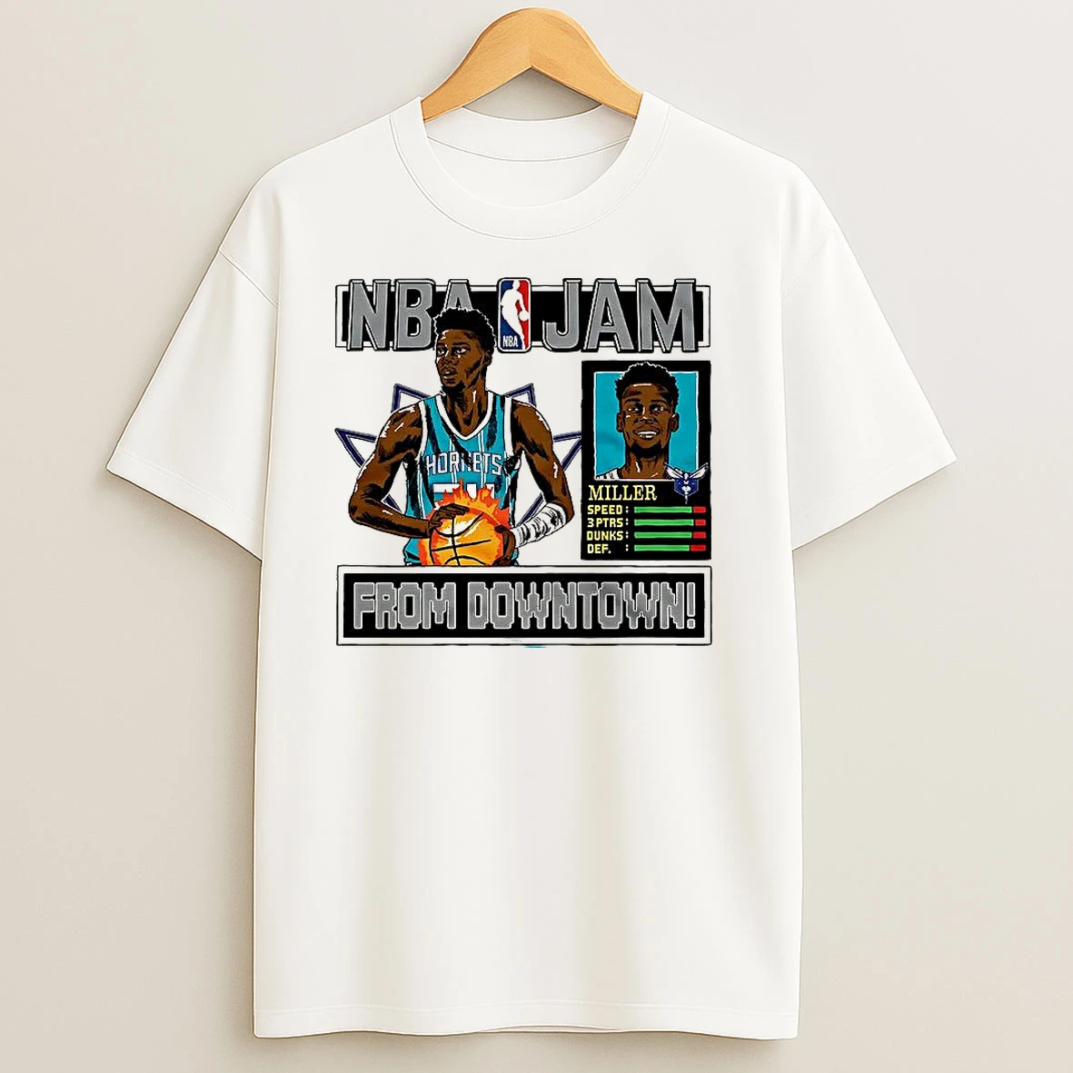 Brandon Miller Charlotte Hornets Nba From Downtown Classic Video Game T Shirts