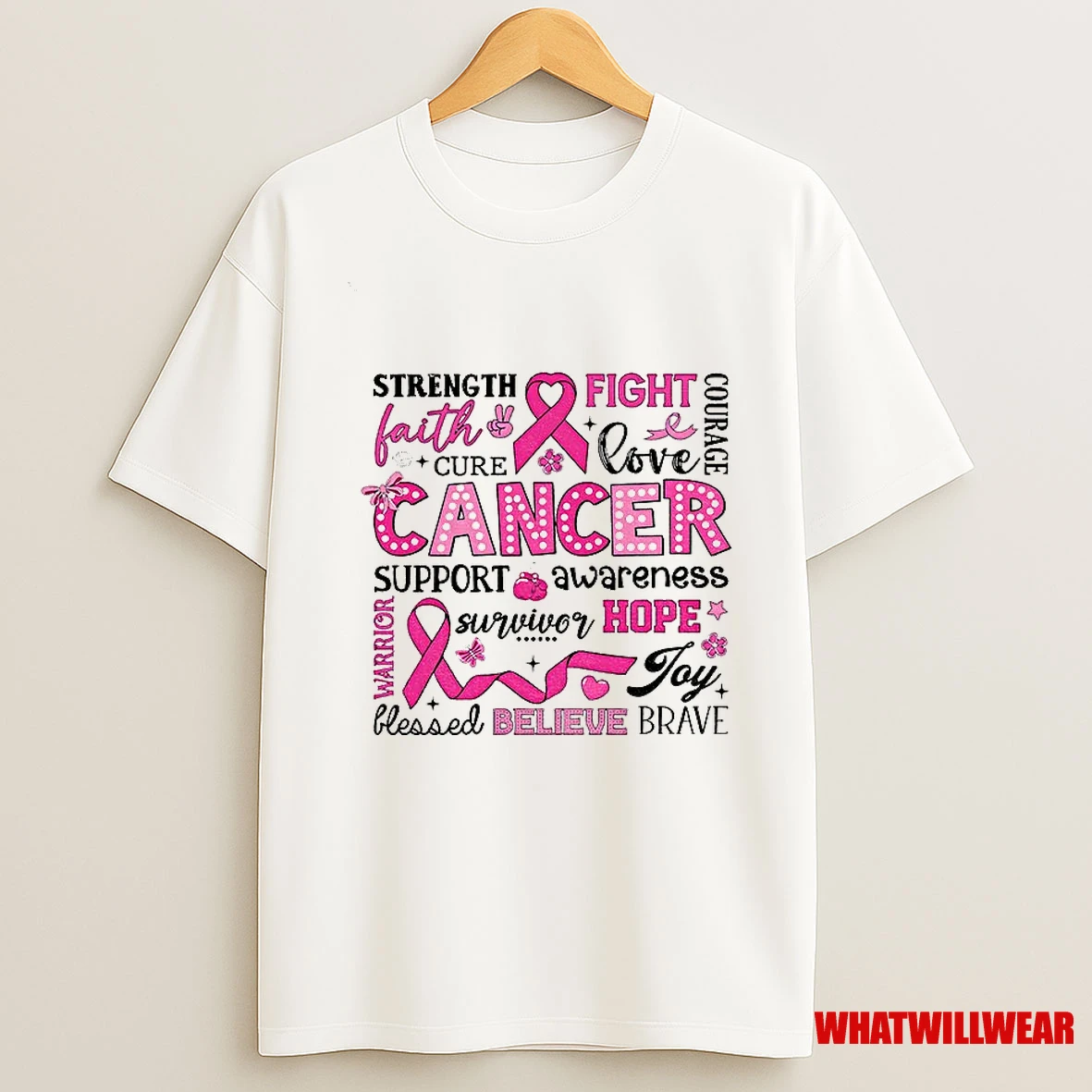 Breast Cancer Awareness October We Wear Pink Awareness Ribbon Shirts