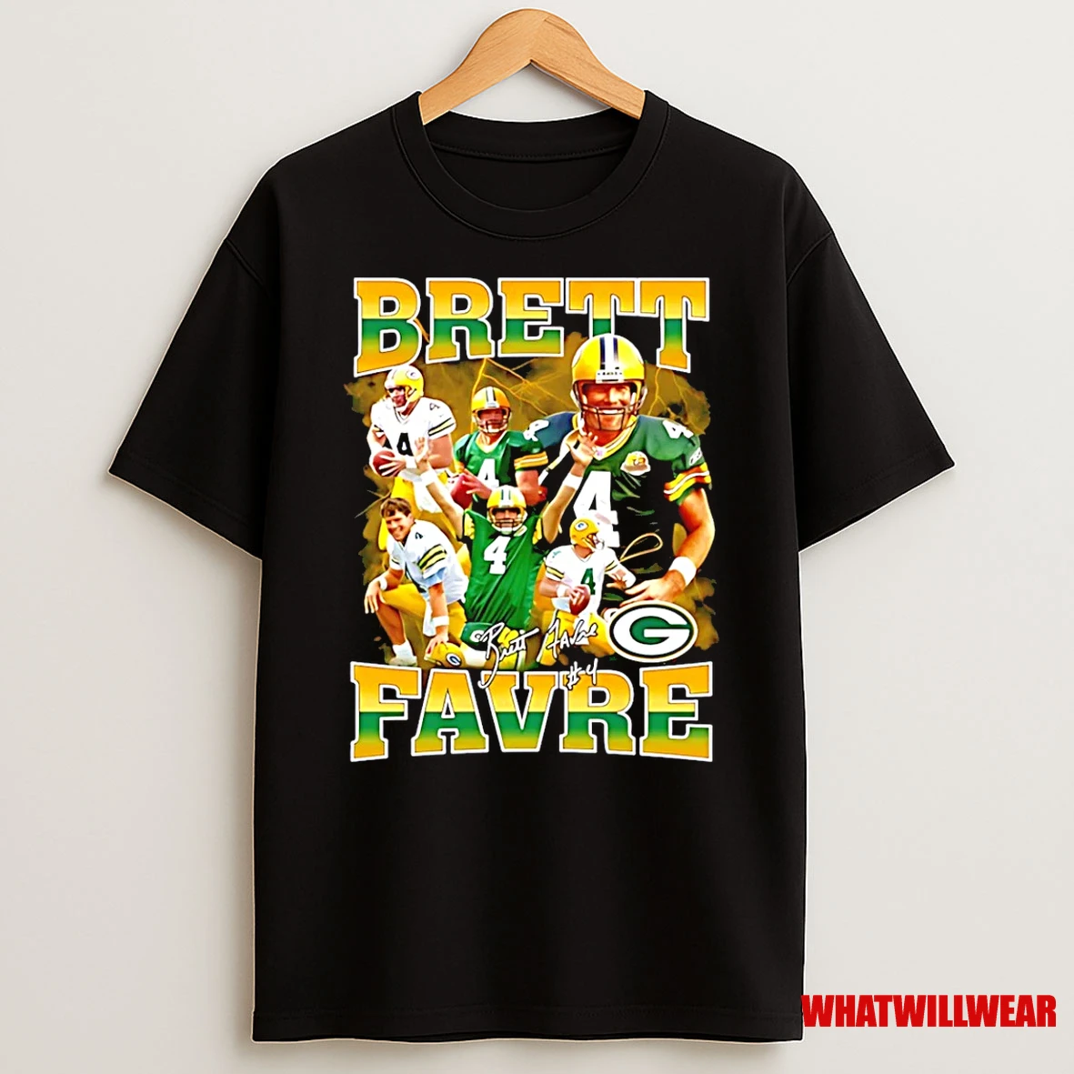 Brett Favre Green Bay Packers Picture Collage Signature Shirts