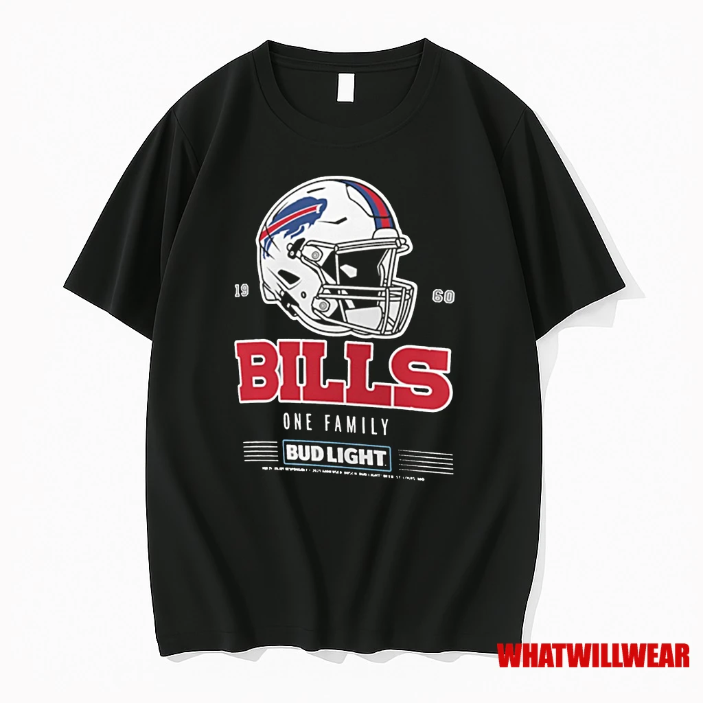 Buffalo Bills One Family Nfl Bud Light 2025 Helmet Shirts
