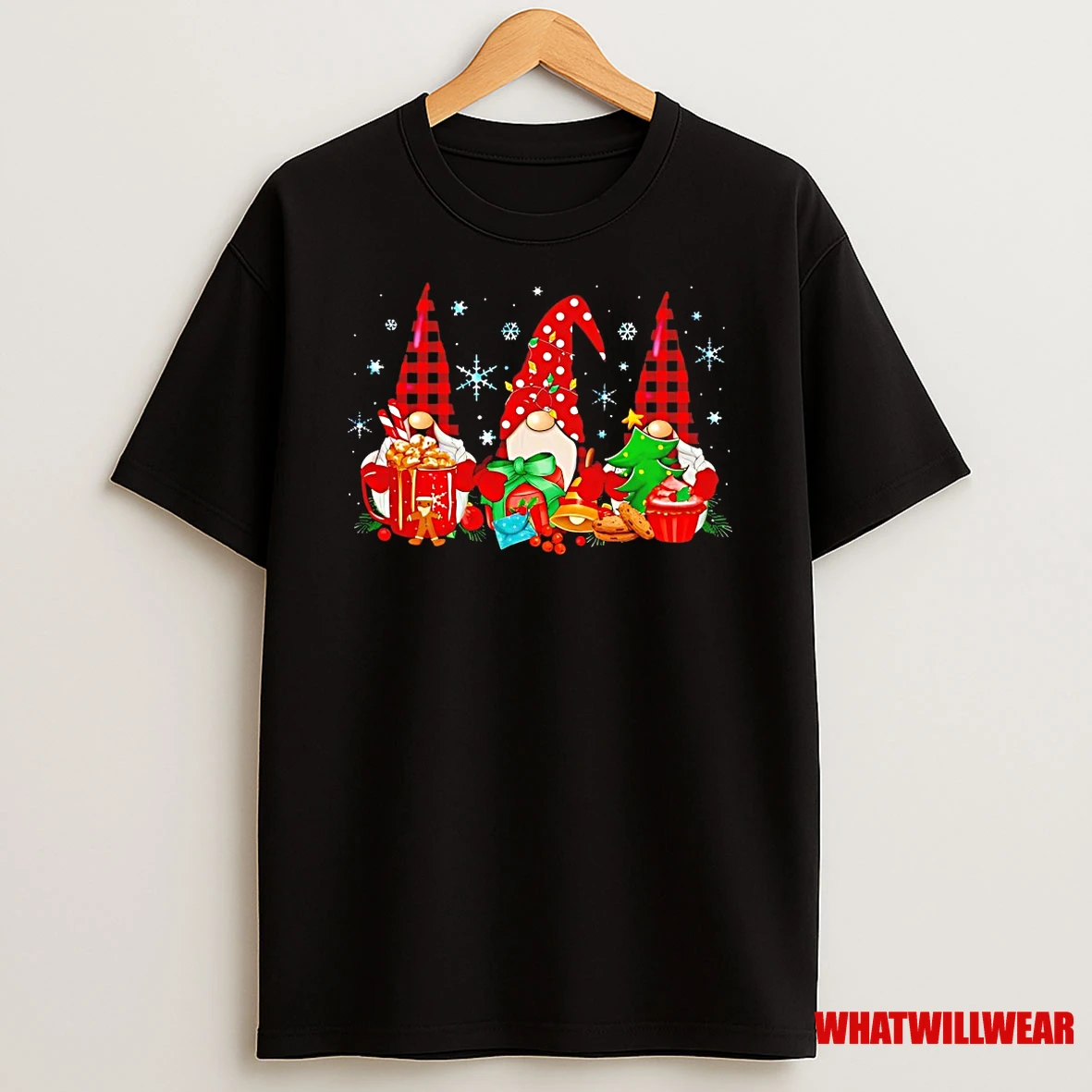 Buffalo Plaid Christmas Gnomes With Gifts And Cookies Shirts