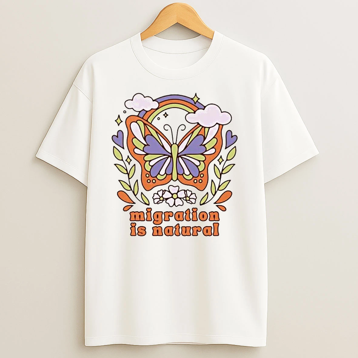 Butterfly Migration Is Natural Ornaments T Shirts