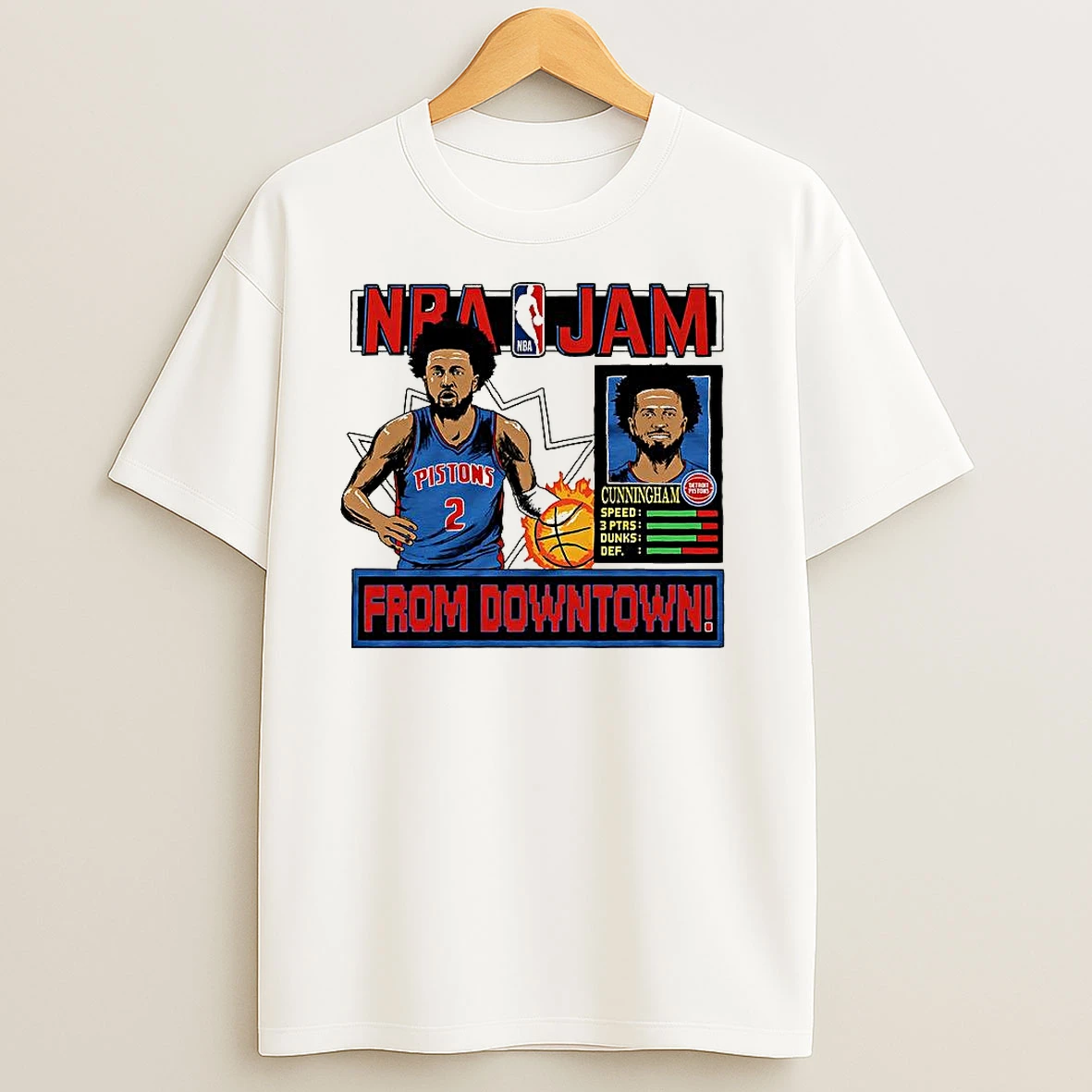 Cade Cunningham Detroit Pistons Nba Jam From Downtown Classic Video Game T Shirts