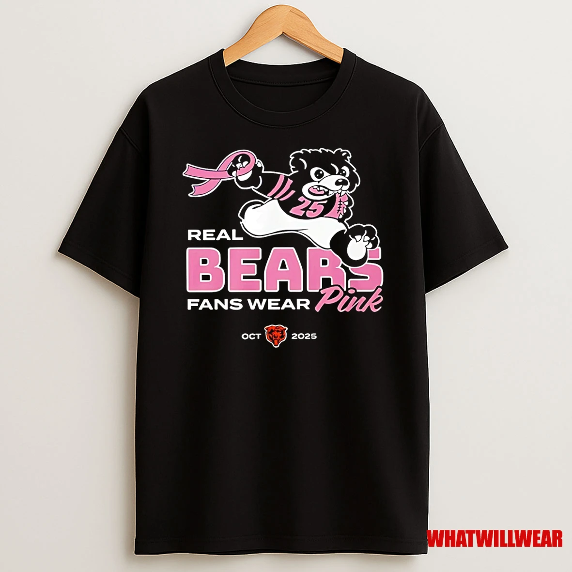 Caleb Williams Real Bears Fans Wear Pink 2025 Shirts