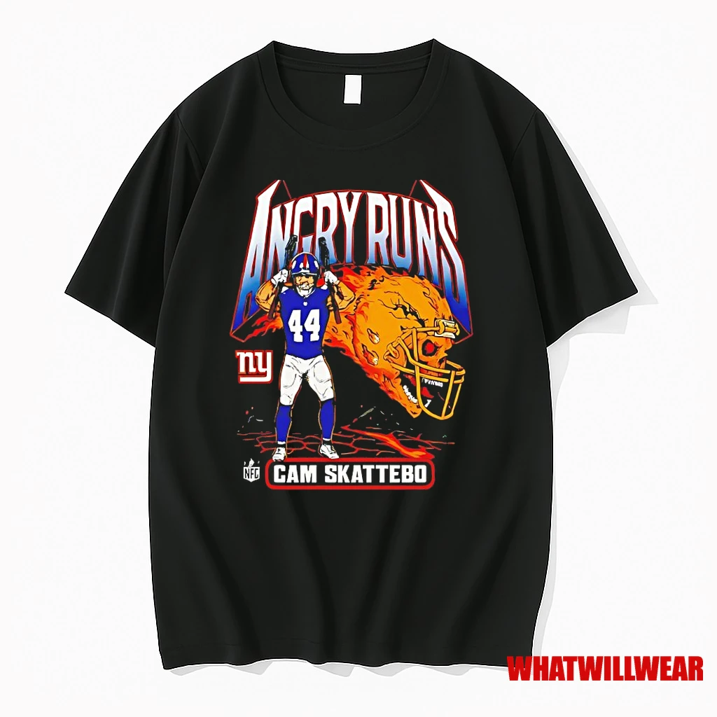 Cam Skattebo New York Giants Angry Runs Player Graphic Shirts