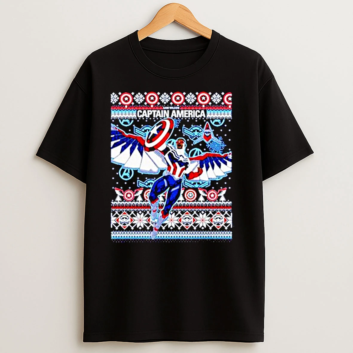 Captain America Sam Wilson Ugly Xmas Holiday Ornaments T Shirts