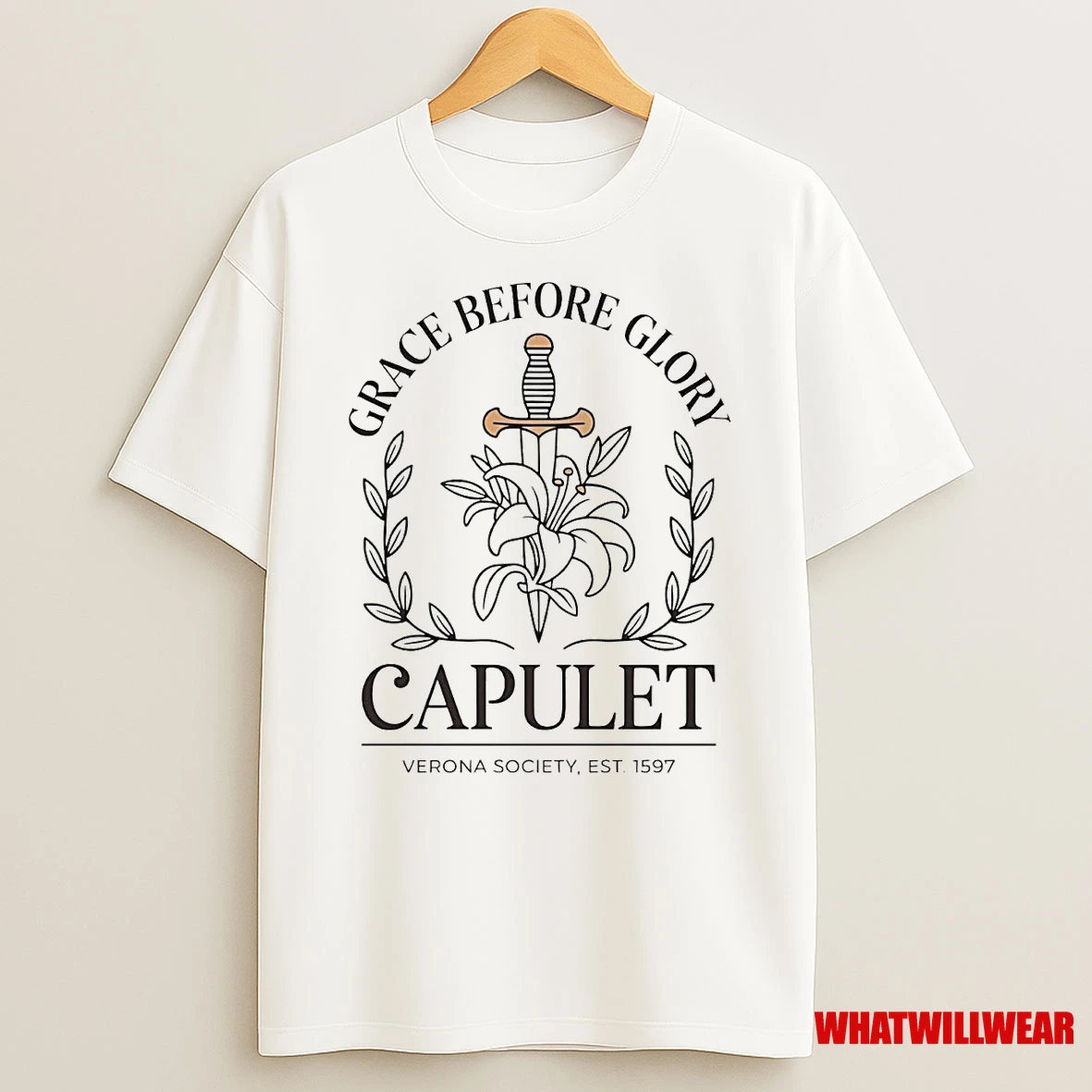 Capulet Grace Before Glory Shakespeare Verona Society Est 1597 Shirts