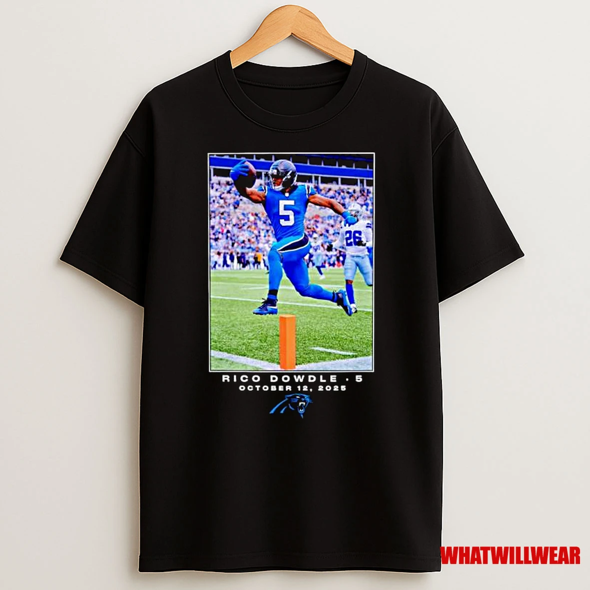 Carolina Panthers Rico Dowdle 2025 Nfl Flash Features Week 6 Ornaments Shirts