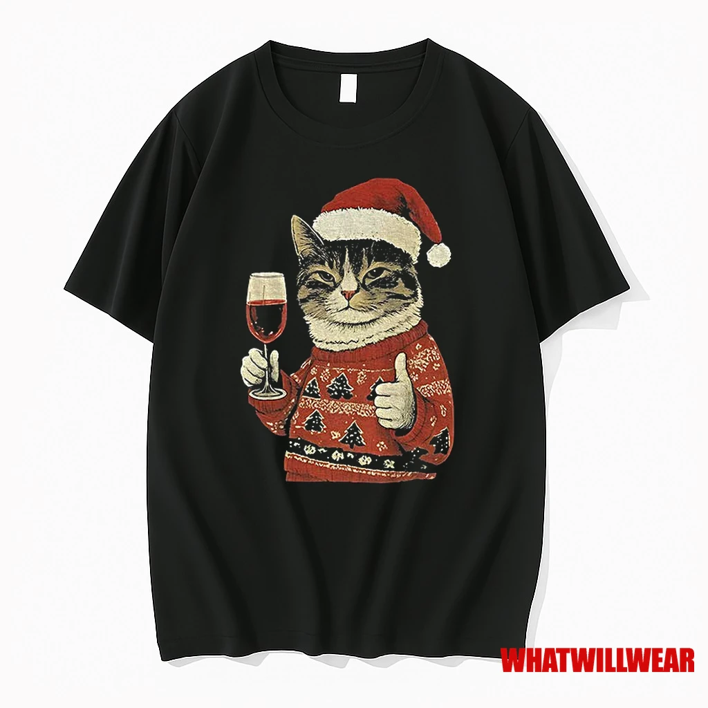 Cat Likes Santa Hat Merry Christmas Shirts