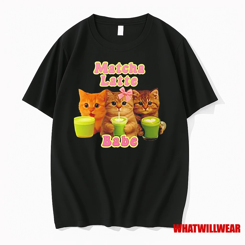 Cat Matcha Latte Babe Shirts