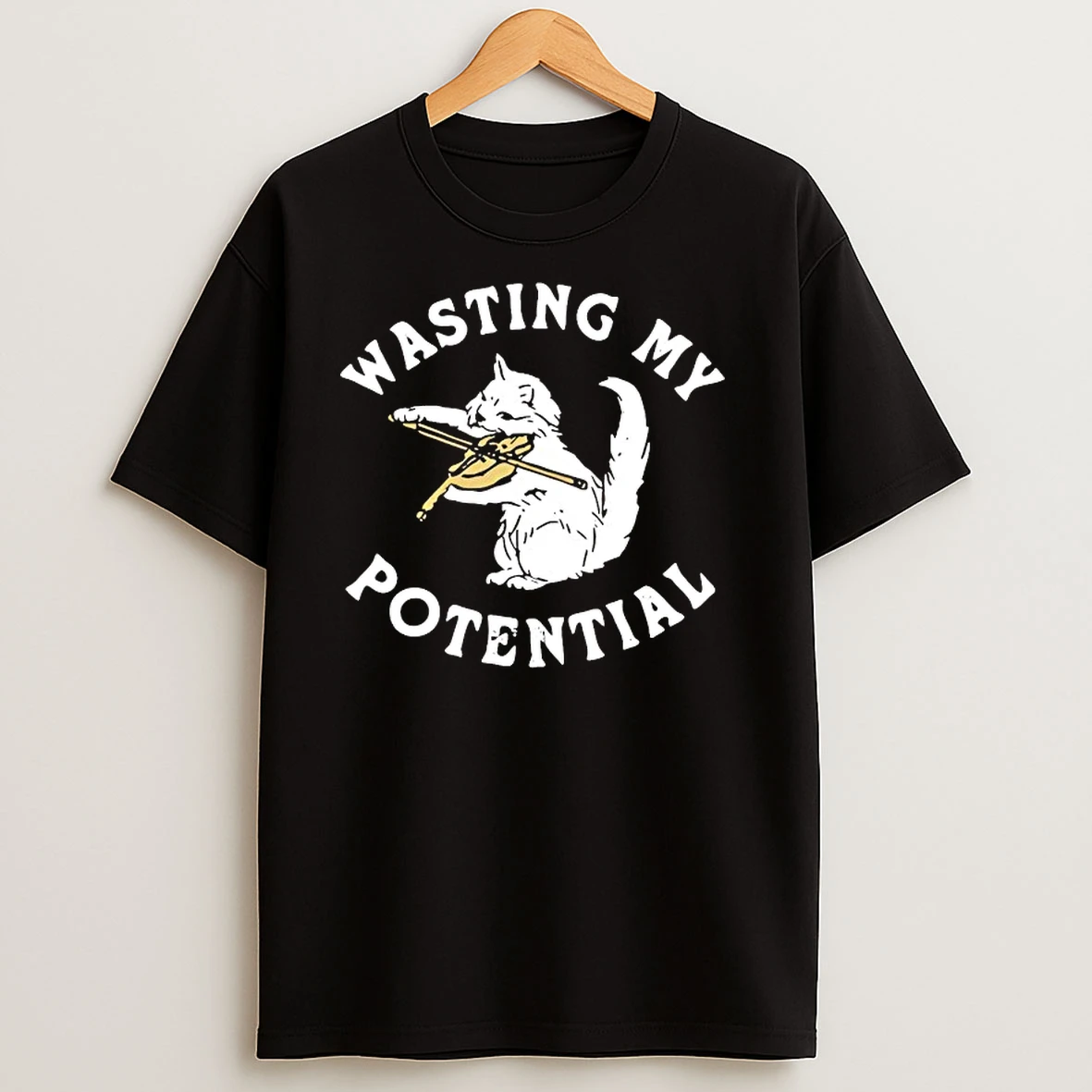 Cat Playing Violin Wasting My Potential T Shirts