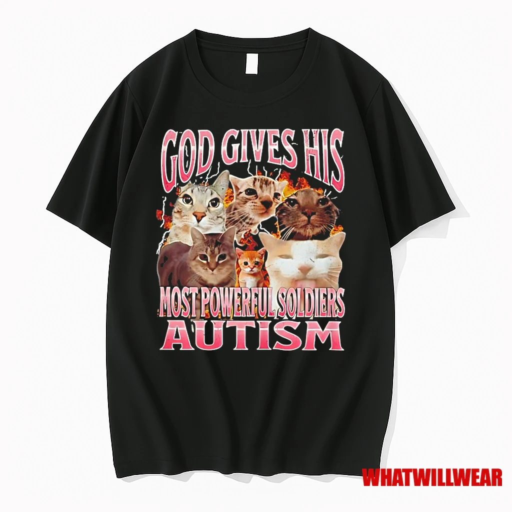Cats God Gives His Most Powerful Soldiers Autism Shirts