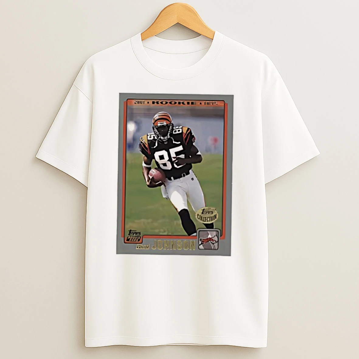 Chad Ochocinco Cincinnati Bengals Ash 2001 Topps Player Card Logo T Shirts