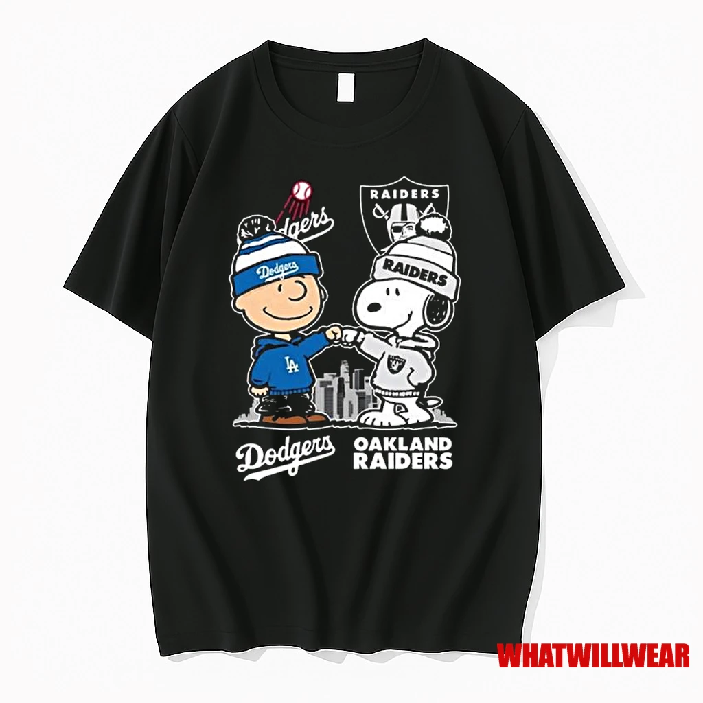 Charlie Brown Los Angeles Dodgers X Snoopy Las Vegas Raiders Skyline 2025 Shirts