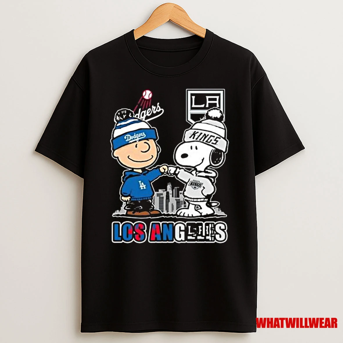 Charlie Brown Los Angeles Dodgers X Snoopy Los Angeles Kings Skyline 2025 Shirts