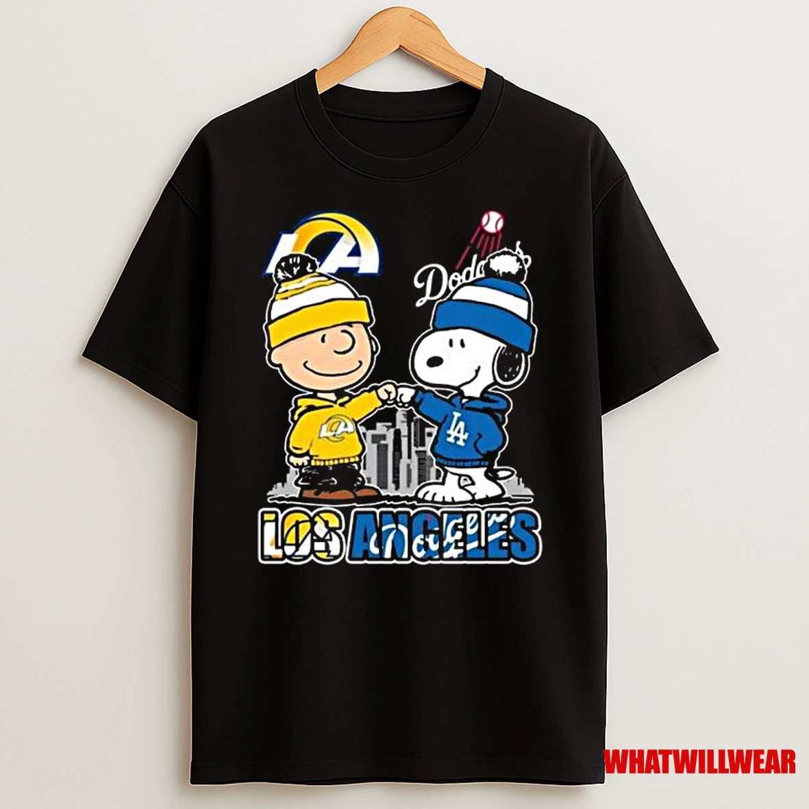 Charlie Brown Los Angeles Rams X Snoopy Los Angeles Dodgers Skyline 2025 Shirts