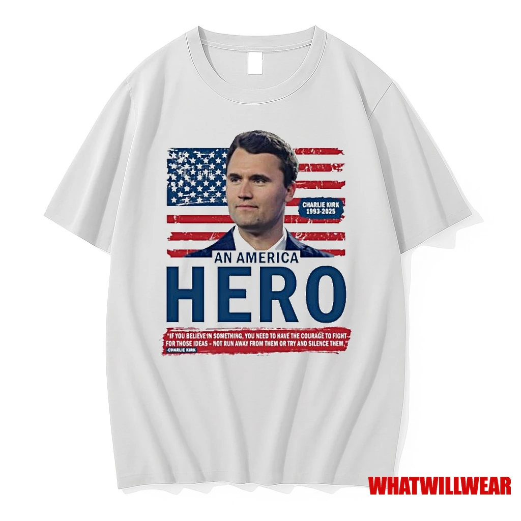 Charlie Kirk American Hero Patriotic Flag Shirts
