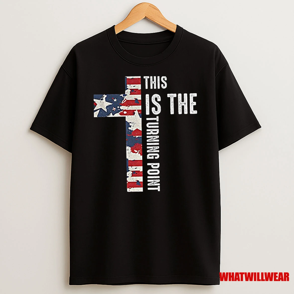 Charlie Kirk This Is The Turning Point Cross Christian Usa Flag Shirts