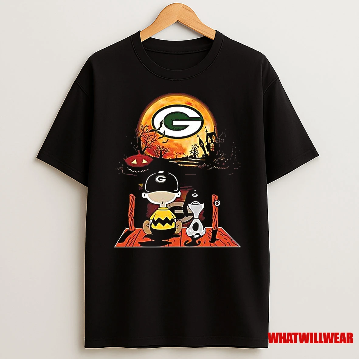 Charlie Brown And Snoopy Watching Green Bay Packers Halloween Shirts