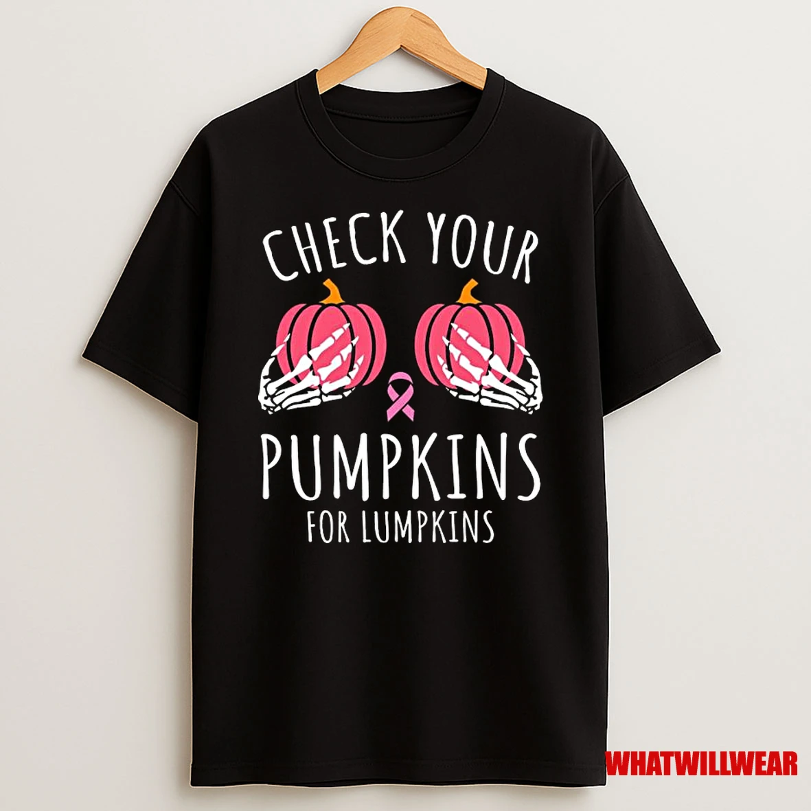 Check Your Pumpkins For Lumpkins October Breast Cancer Awareness Shirts